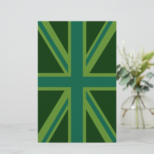 Papier Drapeau vert Union Jack (Debout devant)