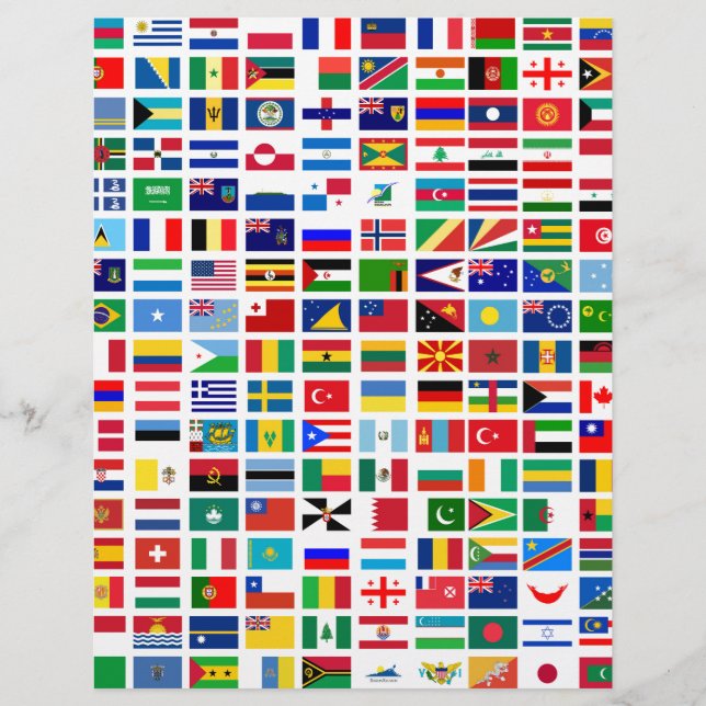 Papier drapeaux du monde contre blanc (Devant)