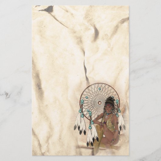 Papier Dream Catcher Indian Maiden Native American State (Devant)