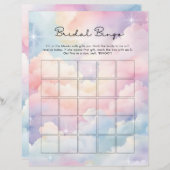 Papier Dreamy Cloud Neuf Bridal Bingo Jeu (Devant / Derrière)