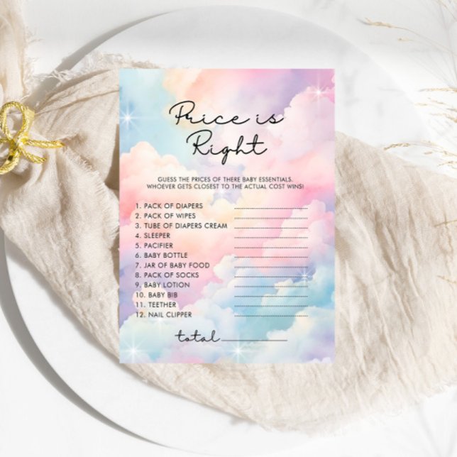 Papier Dreamy Clouds Prix est le bon jeu de Baby shower (Créateur téléchargé)