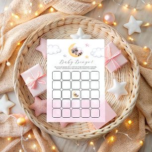 Papier Dreamy Over the Moon Girl Baby shower Bingo Jeu