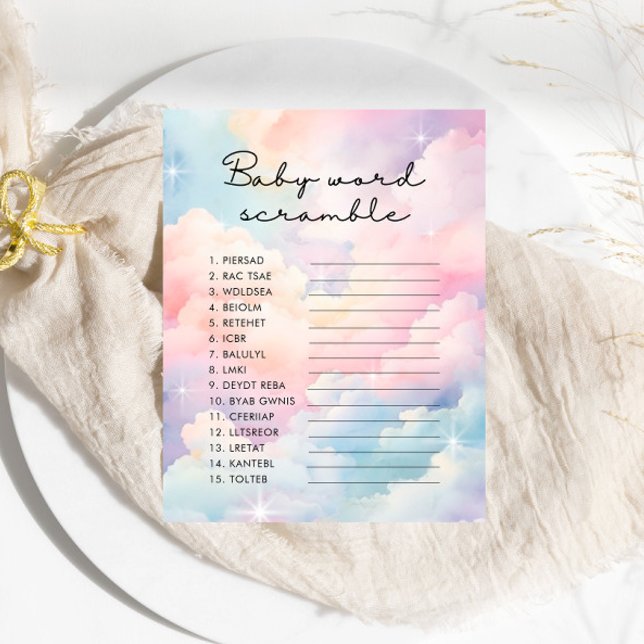 Papier Dreamy Stars Baby Word Scramble Jeu (Créateur téléchargé)