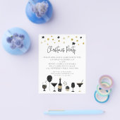 PAPIER | Drink Black Gold-kerstparty uitgenodigd Flyer (Enkel)