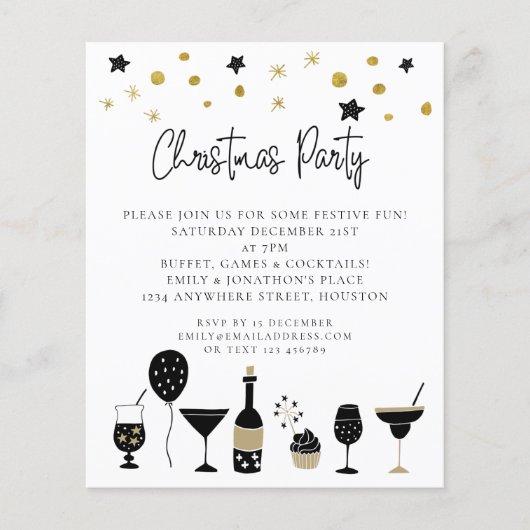 PAPIER | Drink Black Gold-kerstparty uitgenodigd Flyer (Voorkant)