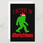 Papier Drôle Bigfoot je crois en Noël (Devant / Derrière)