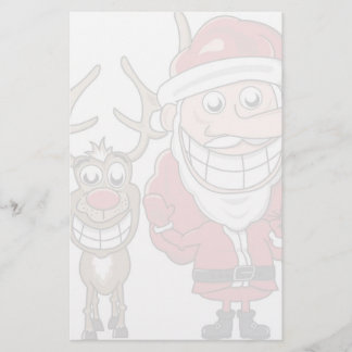 Papier Drôle Cartoon Père Noël et Rudolph