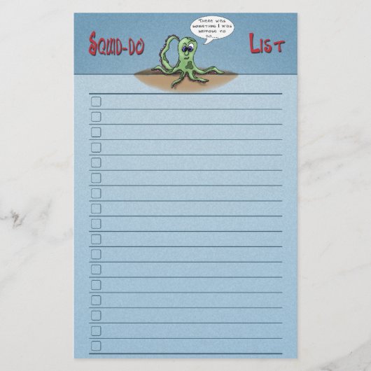 Papier Drôle Cartoon Stationery : Squid-do list case à co (Devant)