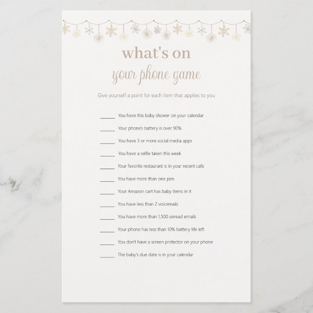 Papier Drôle Ce qui est sur votre Baby shower de téléphon (Devant)