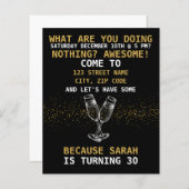 Papier Drôle cite l'invitation de fête d'anniversaire (Devant / Derrière)