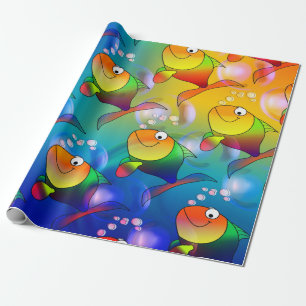 Papier drôle de cadeau de poissons de bande