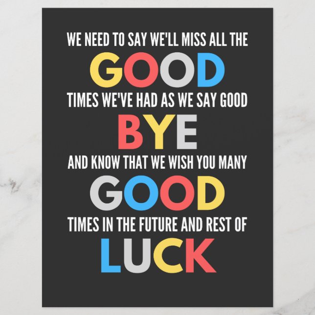 Papier Drôle de partir Adieu (Devant)