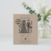 Papier Drôle Mariage Cartoon Bride Groom dessiné main (Debout devant)