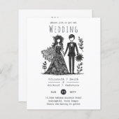 Papier Drôle Mariage Cartoon Bride Groom dessiné main (Devant / Derrière)