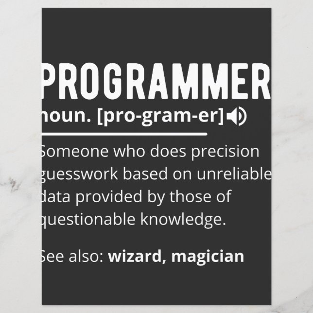 Papier Drôle Programmer Code Développeur Définition (Devant)