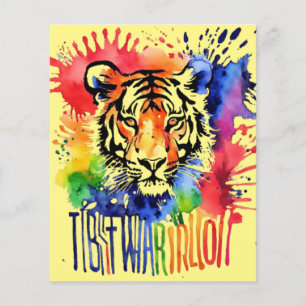 Papier Drôle tigre coloré à l'aquarelle