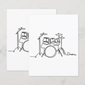Papier Drummer Music Design Drums One-Line (Devant / Derrière)