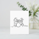Papier Drummer Music Design Drums One-Line (Debout devant)