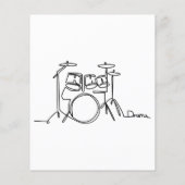 Papier Drummer Music Design Drums One-Line (Dos)