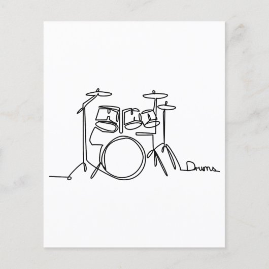 Papier Drummer Music Design Drums One-Line (Devant)