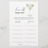 Papier Dry Martini Quel âge avaient-ils de la naissance ? (Devant)