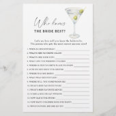 Papier Dry Martini Qui connaît le mieux la mariée (Devant)