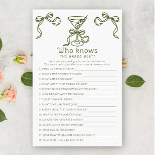 Papier Dry Martini Qui connaît le mieux la mariée