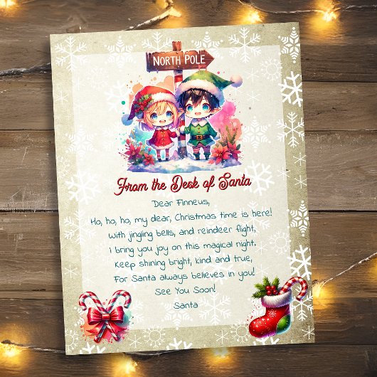 Papier Du bureau de Santa pour les enfants | Anime Elfe