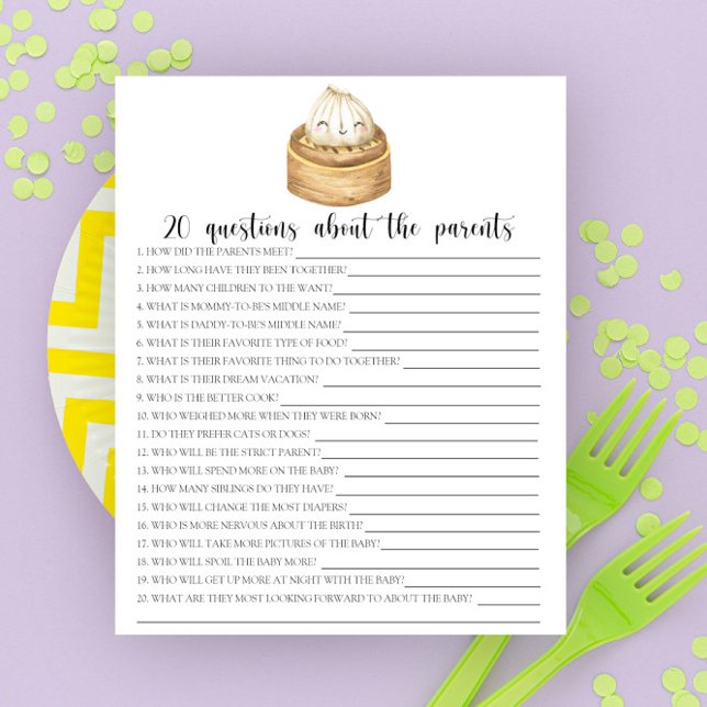 Papier Dumpling - 20 questions sur les parents (Créateur téléchargé)