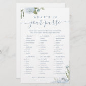 Papier Dusty bleu ce qu'il y a dans votre sac de douche n (Devant / Derrière)