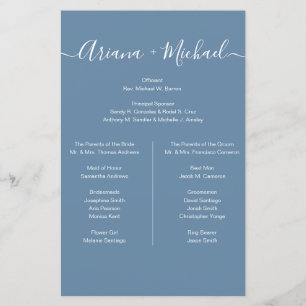 Papier Dusty Bleu et Blanc Simple fête de mariage Minimal