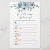 Papier Dusty bleu floral nuptiale émoticône jeu pictionna (Devant)