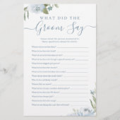 Papier Dusty bleu floral qu'a dit le marié jeu (Devant)