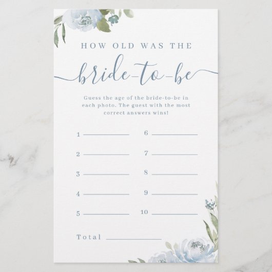 Papier Dusty bleu floral quel âge était le jeu de la mari (Devant)