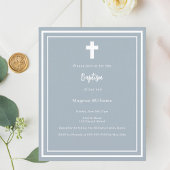 Papier Dusty bleu garçon Invitation baptême