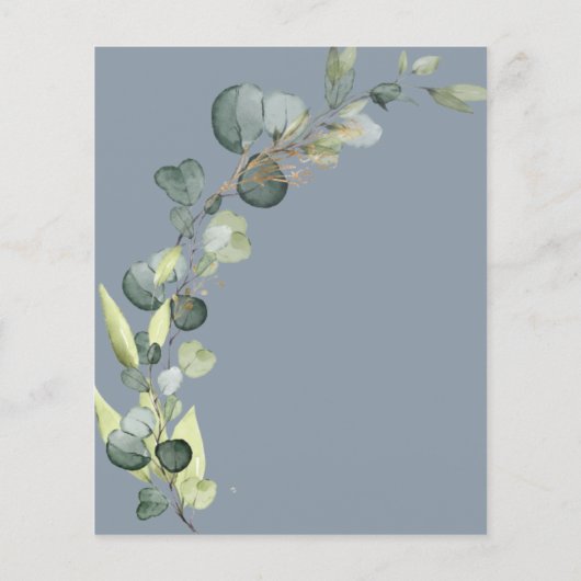 Papier Dusty Blue Baby Sprinkwer Shower Invitation (Dos)