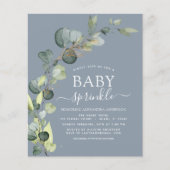 Papier Dusty Blue Baby Sprinkwer Shower Invitation (Devant)