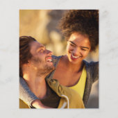 Papier Dusty Blue Budget Foliage Mariage Photo Invitation (Dos)