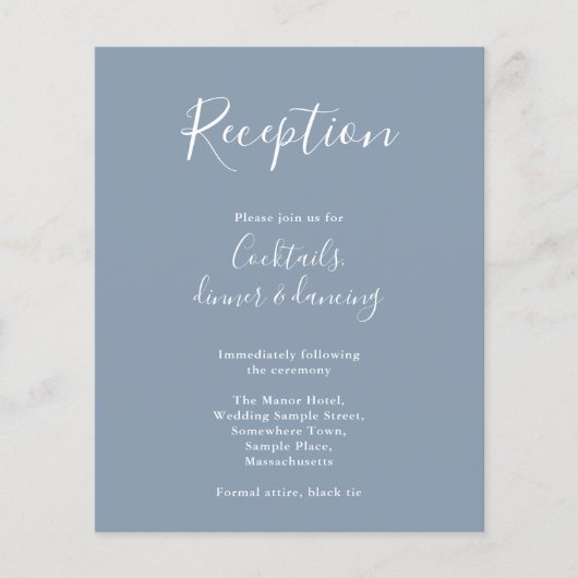Papier Dusty Blue Budget Réception de mariage moderne Cir (Devant)