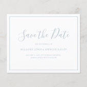 Papier Dusty Blue Budget Wedding Enregistrer la date (Devant)