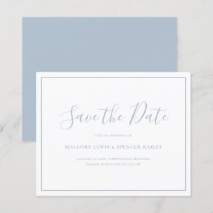 Papier Dusty Blue Budget Wedding Enregistrer la date