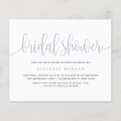 Papier Dusty Blue Calligraphy Invitation de douche nuptia (Devant)