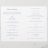 Papier Dusty Blue Catholique Mariage de cérémonie de céré (Dos)