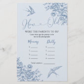 Papier Dusty Blue Chinoiserie Baby shower Comment vieux p (Devant)