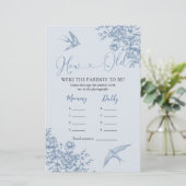 Papier Dusty Blue Chinoiserie Baby shower Comment vieux p (Debout devant)