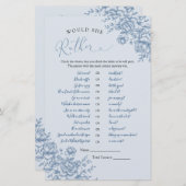 Papier Dusty Blue Chinoiserie Mariage Plutôt Que (Devant / Derrière)