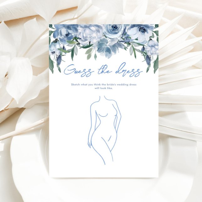 Papier Dusty Blue Devinez La Fête des mariées Robe Jeu (Créateur téléchargé)