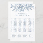 Papier Dusty Blue Elegant Floral Mariage Recherche (Devant / Derrière)