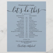 Papier Dusty Blue Elegant Wedding Calendrier (Devant)