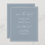 Papier Dusty Blue Enregistrer la date (Devant / Derrière)